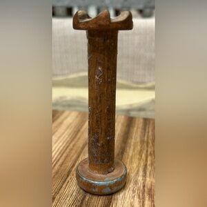 VINTAGE PRIMITIVE WOODEN 4” SPOOL TEXTILE FACTORY BOBBIN DECOR